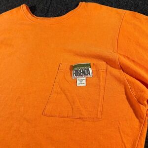 Forenza Pocket T-Shirt Mens S Orange Vintage 90s Made In USA Skater Gorpcore Tee